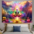 thumbnail image 4 of Chakra Spiritual Tapestry, Yoga Room Pink Lotus Zen Hippie Tapestry Wall Hanging for Bedroom, Colorful Mandala Tapestries Poster Dorm Meditation Accessories Home Decor 60X40Inches, 4 of 4