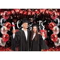 thumbnail image 4 of 8x6FT Congrats Grad Backdrop 2026 Graduation Party Decorations Black Red Ballon Glitter Photography Background Class of 2026 School Party Supplies Vinyl, 4 of 7