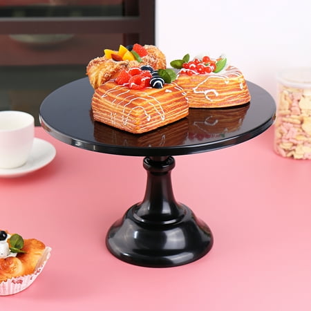 Decor 12 Inch Cake Stand, Dessert Cupcake Pastry Candy Display Plate for Wedding Event Birthday Party, Round Metal Pedestal Holder, Pink