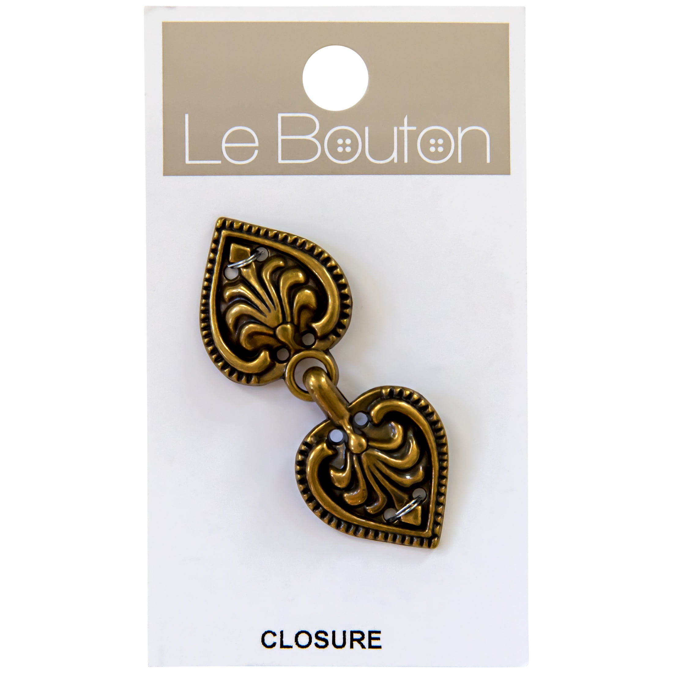 Le Bouton Antique Gold 2" Leaf Hook Clasp