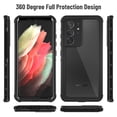 thumbnail image 3 of IP68 Waterproof Phone Case for Samsung Galaxy S21 Ultra with Screen Protector Anti Scratch Heavy Duty Dustproof Underwater Clear Phone Case(6.8" Black), 3 of 13