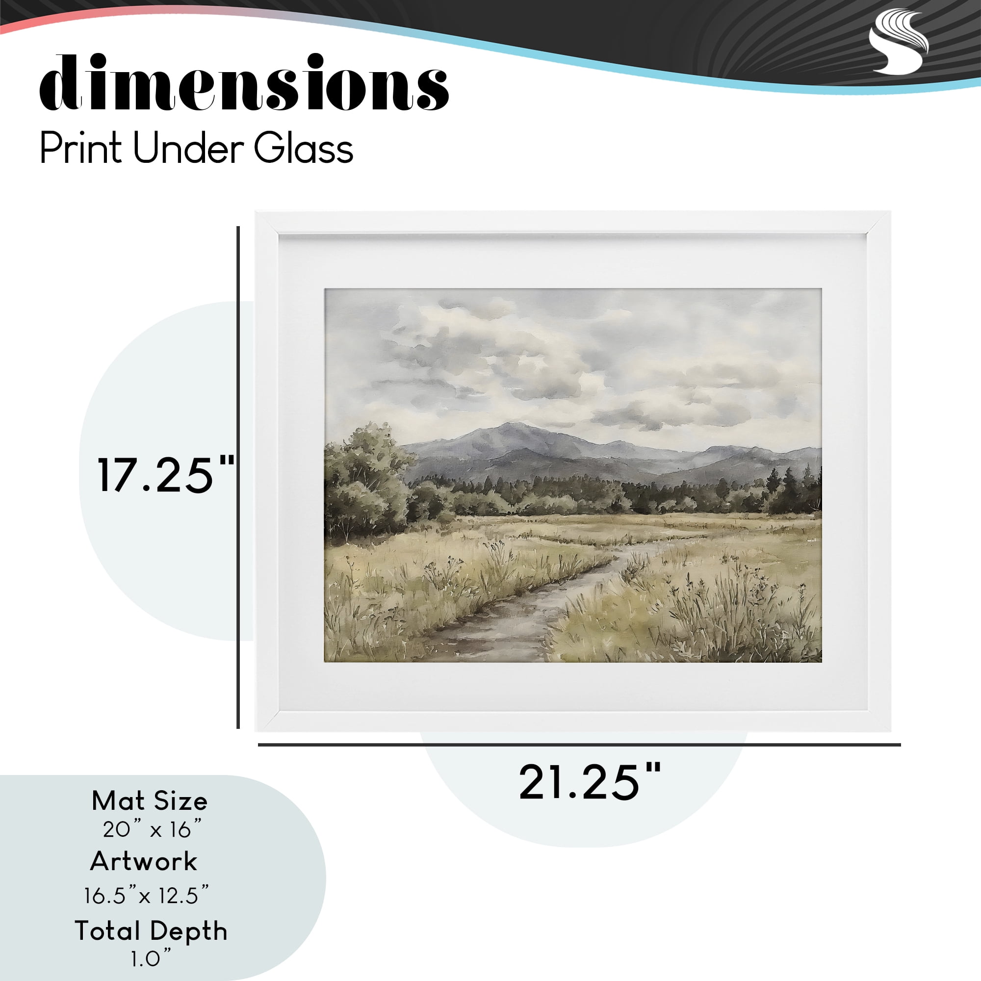 Stupell Industries Muted Pathway to Mountains White Framed Print Under Glass, design by Riley B