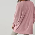 thumbnail image 5 of LbsKUS Reduced,Womens Crewneck Long Sleeve Shirts Waffle Knit Casual Pullover Fall Fashion 2024 Dressy Casual Blouse Loose Fit Work Office Sweatshirt Top(Pink,XXL), 5 of 8