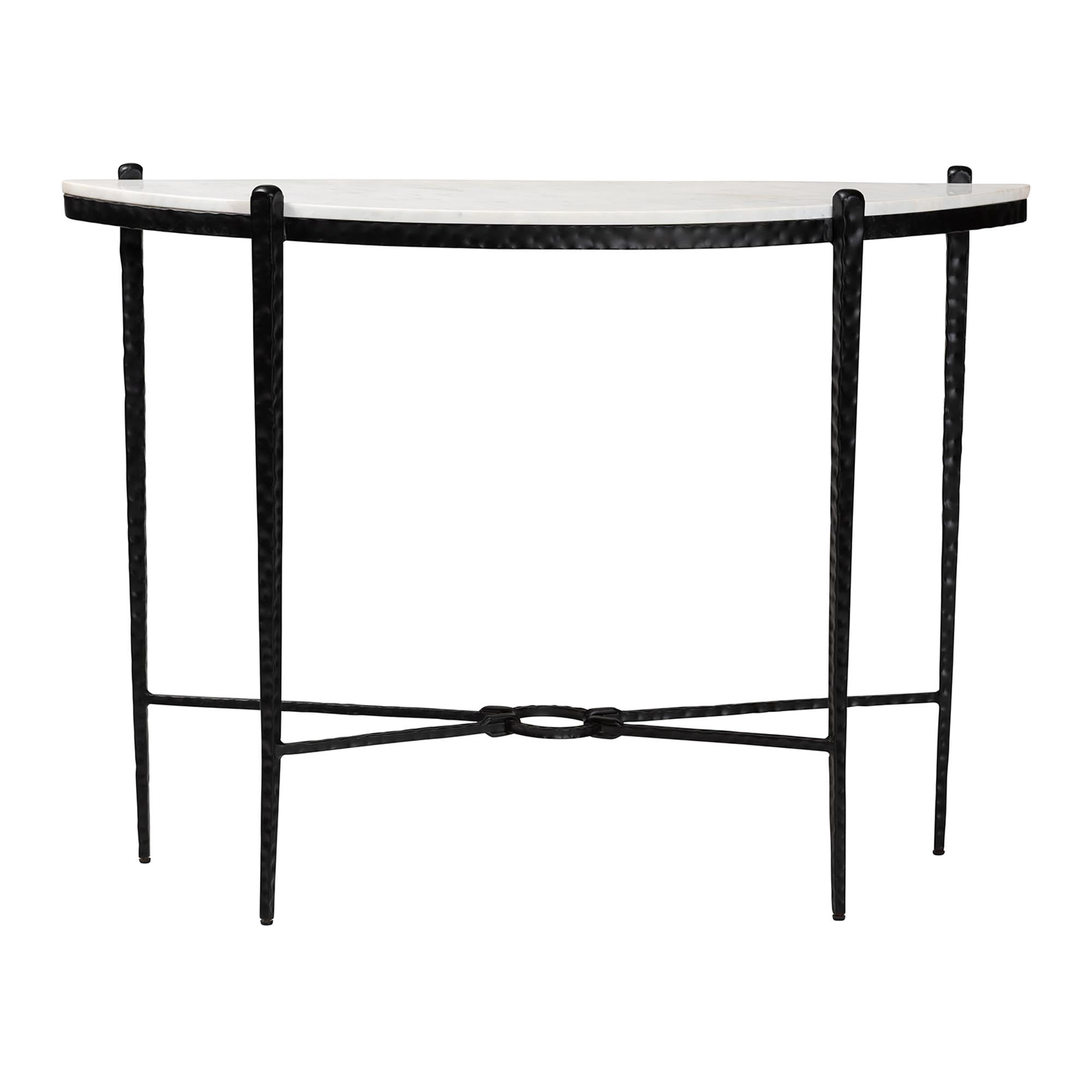 Baxton Studio Caledon Modern Console Table, Marble White
