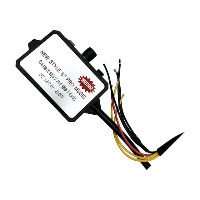 Wisewang High Performance Car Horn Controller Black Adjustable Volume Electric Horn Speaker 16 Sound Effects Included S