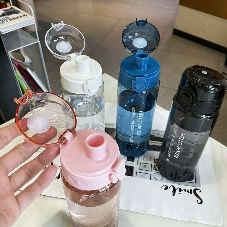 750ml Leak Proof Flat Slim Water Bottles Plastic Transparent Portable Juice  Cups Colorless