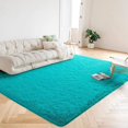 thumbnail image 7 of Lochas Ultra Soft Modern Area Rugs Fluffy Plush Living Room Carpets for Children Indoor Bedroom Home Decor Nursery Rug, 4' X 6',Turquoise Blue, 7 of 7