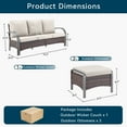 thumbnail image 7 of Unnifurnzi 3 Pieces Outdoor Couch Set-All Weather Wicker Patio Couch with Outdoor Ottoman Small Patio Furniture Set for Deck Porch Lawn Garden Backyard-Brown/Beige, 7 of 7