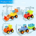 thumbnail image 2 of KEINXS 4PCS Friction Powered Cars, Push and Go Toy Trucks Construction Vehicles Toys Set for 1-3 Year Old Baby Toddlers Beach Dump Truck, Early Educational Toys, 2 of 6