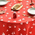 thumbnail image 4 of Valentine''s Day Tablecloth 60×60 Inch Round, Mini Love Hearts Red Washable Table Cover for Party Picnic Dinner Decor, 4 of 6