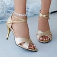 thumbnail image 3 of SACFOF Women's Platform Thin High Heels Dress Sandals Peep Toe Ankle Strap Wedding Party Evening Shoes for Women Bride, 3 of 6