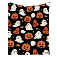 thumbnail image 2 of Halloween Fuzzy Blanket Black Cute Pumpkin Ghost Bat Throw Blanket Halloween Cartoon Soft Cozy Flannel Blanket for Home Party Bed Sofa Couch,50 x 60 Inch, 2 of 9