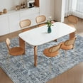 thumbnail image 6 of Lahome Washable Rug 6'x9' Farmhouse Indoor Entryway Rug Tribal Low-Pile Small Rug for Front Door, Print Distressed Room Carpet Non-Slip Throw Rug for Kitchen Bathroom Sink Entry,Dark Grey, 6 of 8