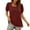 Wine, variant on Ynynloco Womens Casual V Neck T Shirt Dot Puff Sleeve Tops Ruched Elegant Summer Shirts