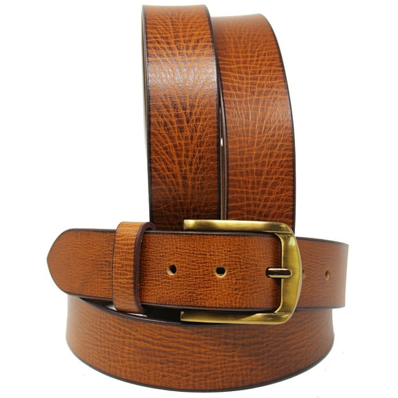 37-38   Men's Casual Jean Full-Grain Tan Leather Belt 26AB17TN