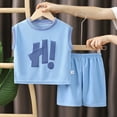 thumbnail image 2 of Akiihool Boys Short Sets Toddler Kids Boy Summer Clothes 6 12 18 24 Months 2T 3T 4T Short Sleeves Shirt Tops & Casual Shorts Outfit Set(Blue,3-4 Years), 2 of 3