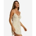 thumbnail image 2 of Billabong Women's Sunny Garden Daisey Floral Rib Knit A-Line Fit Mini Dress (Large, Salt Crystal (Off White)), 2 of 4