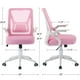 thumbnail image 3 of Silla VECELO con respaldo medio, giratoria, ergonómica, rosa, ajustable, 3 of 7