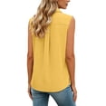 thumbnail image 3 of Cilsoka Sleeveless Shirts for Women Summer Pleated Button Down Blouse Office Work Tops Vintage Vacation Tees Tops for Work Vacation, 3 of 6