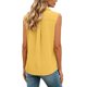 thumbnail image 5 of Mujeres de Verano Camisetas Sueltas Ajuste Solapa sin Mangas Botón Túnica Blusa Imitación Lino Casual para la Playa Diario, 5 of 7