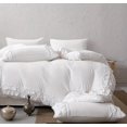 thumbnail image 2 of Boho Chic Luxury KING SIZE 3pcs White Duvet Cover Set with Ruffle Trim - Soft, Washed Microfiber Bedding for All Seasons, Includes Zippered Duvet Cover & Pillowcases (No Insert), 2 of 8