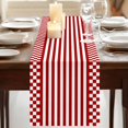 Red Rustic Long Rug Red Stripes Table Runner, Rustic Buffalo Plaid Checkered Farmhouse ...
