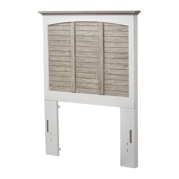 Pemberly Row Contemporary Wood Twin Headboard in Gray & White