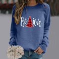 thumbnail image 4 of WEAIXIMIUNG Chandails en Molleton pour Femmes avec Slogans Sweat à Capuche Léger à Manches Longues Col Rond Imprimé de Noël, 4 of 5