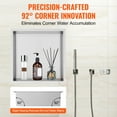 thumbnail image 4 of VEVOR Niche de Douche Sans Carreaux 13"x13 Pouces en Acier Inoxydable 304, Niche Encastrée au Mur à Deux Tablettes, Scellée, Étanche et Résistante à la Rouille, Niche Moderne pour Rangement de Savon de Douche et de Salle de Bain, Argent, 4 of 9