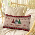thumbnail image 4 of Red Plaid Christmas Pillow Covers, Linen Long Throw Pillow Case, Vintage Xmas Tree Winter Wooden Holiday Pillow Protector Decorative Cushion Cover for Living Room/Bedroom 20" x 26", 4 of 8