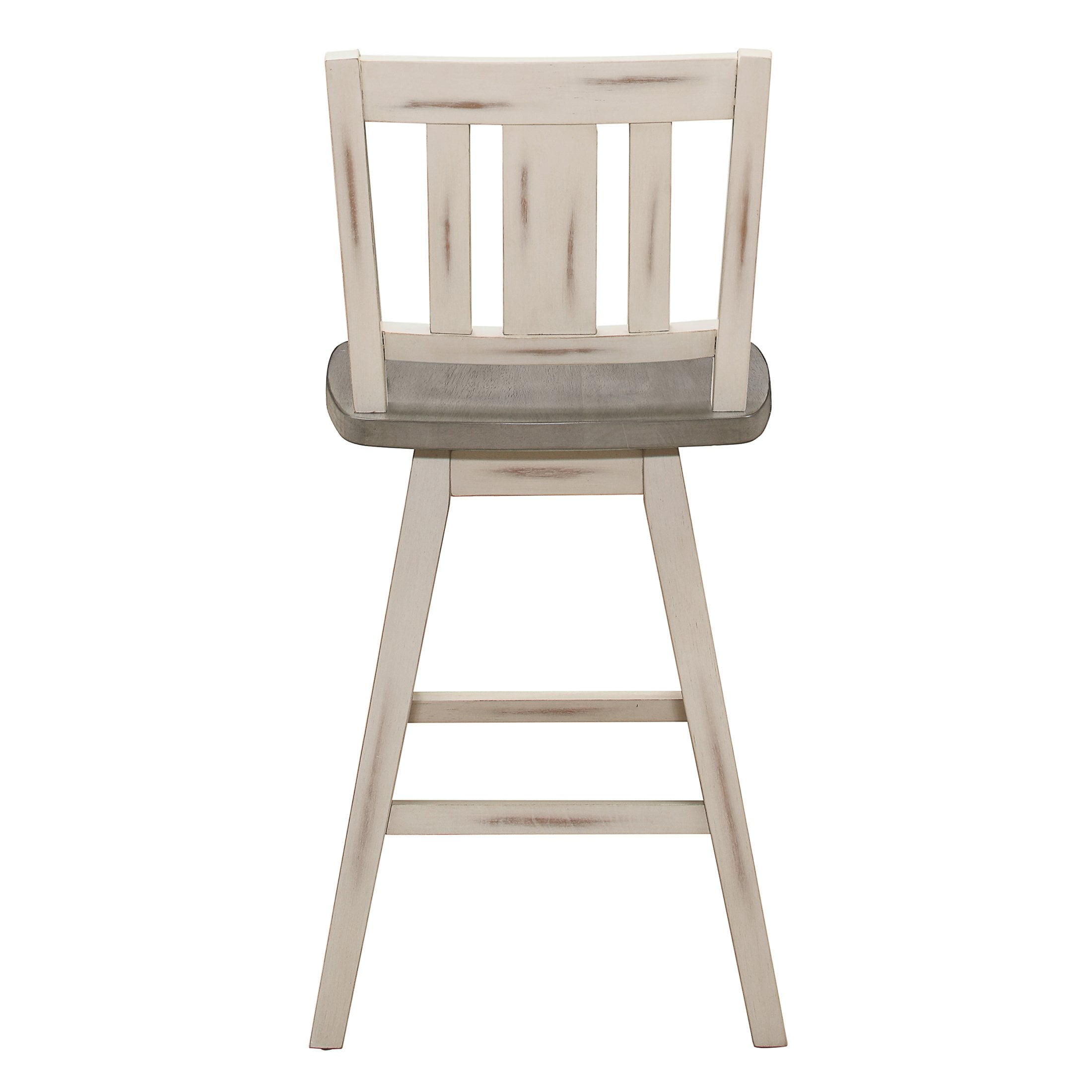 OakvillePark Roscoe Swivel Counter Height Barstool (Set of 2), White/Gray