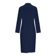 thumbnail image 5 of Sexlip Blazer Dress for Women Collared Wrap V Neck Button Down Business Midi Dress Long Sleeve Office Lady Bodycon Dress Blue L, 5 of 9