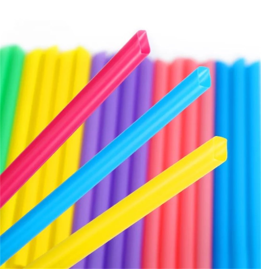 Happon 300 Pcs Colorful Individually Wrapped Disposable Plastic Straws