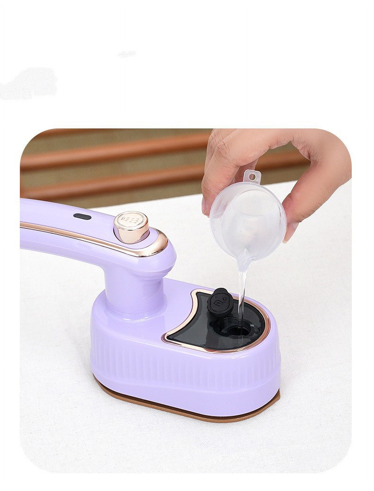 Iuhan 2Pcs Portable Handheld Steam Iron, 40W Mini Travel Iron for Clothes, Foldable Rotatable Garment Steamer with Adjustable Handle for Home Use
