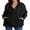 Black, variant on Sidefeel Women Button V Neck Hoodies Casual Oversized Pullover Sweatshirt Henley Hooded Tops with Pockets S-2XL