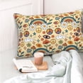 thumbnail image 4 of Fotbe Mushrooms And Rainbows Peace Funda de Almohada Decorativa Estilo Occidental, Lujo en Algodón, Fundas para Almohadas King, Cojín Estampado para Decoración del Hogar-14"x20", 4 of 6