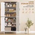 thumbnail image 4 of HOMCOM Tall Kitchen Pantry with Chevron Doors and Adjustable Shelves White, 4 of 10
