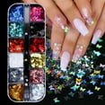 thumbnail image 2 of 1 Box Nail Sequins Butterfly Decorative 12 Color Nail Glitter Nail Decoration, 2 of 10