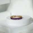 thumbnail image 3 of Rosec Jewels Natural Amethyst Full Eternity Band Ring - Princess Cut Amethyst Ring for Women - AAA Quality - Ready to Gift, 14K Yellow Gold, US 7.00, 3 of 6