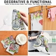 thumbnail image 4 of Birds Flowers Kitchen Dish Towels Set of 1 Absorbent Hand Towels, Lint-Free 18"x28" Heart Bike Cage Fast Drying Hanging Dishcloths for Cooking Baking Home Clean, 4 of 7