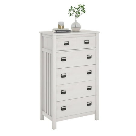 Ameriwood Home Crystal Spring 5 Drawer Dresser, Ivory Oak - Walmart.com ...