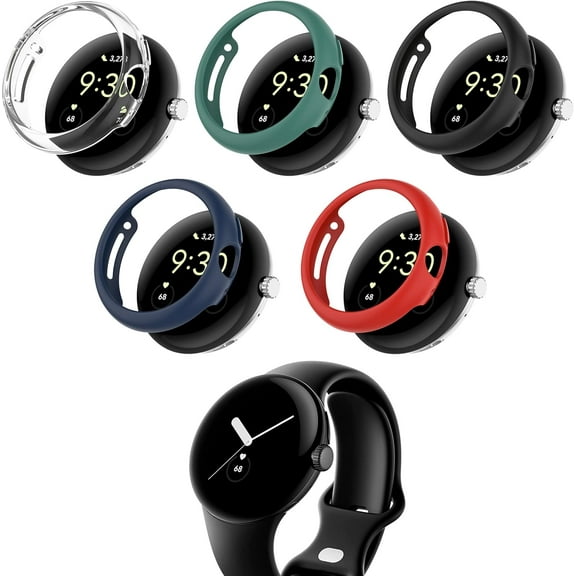 KOMI 5Pack Compatible with Google Pixel 2/Pixel Watch Case, Colour PC Shockproof Case Protective Screen Cover Bumper Shell for Google Pixel 2/Pixel Heart Rate Tracking Watch