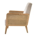 thumbnail image 3 of Delphine Upholstered Rattan Cane Accent Chair Set of 2 in Beige, 3 of 10
