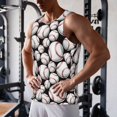thumbnail image 3 of Wukai Cute Baseball Print Men’s Workout Tank Top Sleeveless Muscle T shirt Gym Running Fitness Tank Top-Large, 3 of 7