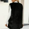 thumbnail image 6 of Stichou Winter Faux Fur Coats for Women Sleeveless Open Front Vests Coat Fashion Warm Solid Color Outerwear Jacket Black XL, 6 of 7