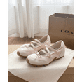 thumbnail image 2 of ELLSIAR Women's Bow Mary Jane Wedge Shoes with Elastic Cross Straps, 2 of 6
