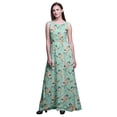 thumbnail image 1 of Bimba Floral Ladies Round Neck Sleeveless Long Tank Casual Maxi PrintDress-X-Small, 1 of 5