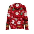 thumbnail image 5 of WTOBBY Women's Christmas Print Knit Cardigan, Long Sleeve Pullover with Festive Designs, Cozy for Holiday Parties and Winter Wear,Red XL, 5 of 6