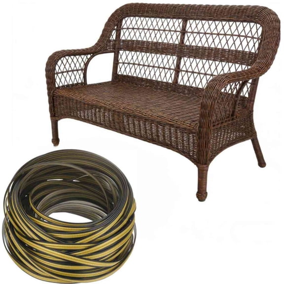 Wicker Repair Kit, 98.4ft Plastic Wicker Repair Supplies, Mixed Dark Brown, Synthetic Rattan Replacement Material for Patio Wicker Furniture Sofa Chair Repair, Color 4