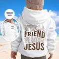 thumbnail image 2 of LIIPEE Girls Boys Hoodies Fall Winter Letter Printed Long Sleeve Pullover Hooded Sweatshirt With Pocket Leisure School Sweatshirts,White,12-13 Years, 2 of 6